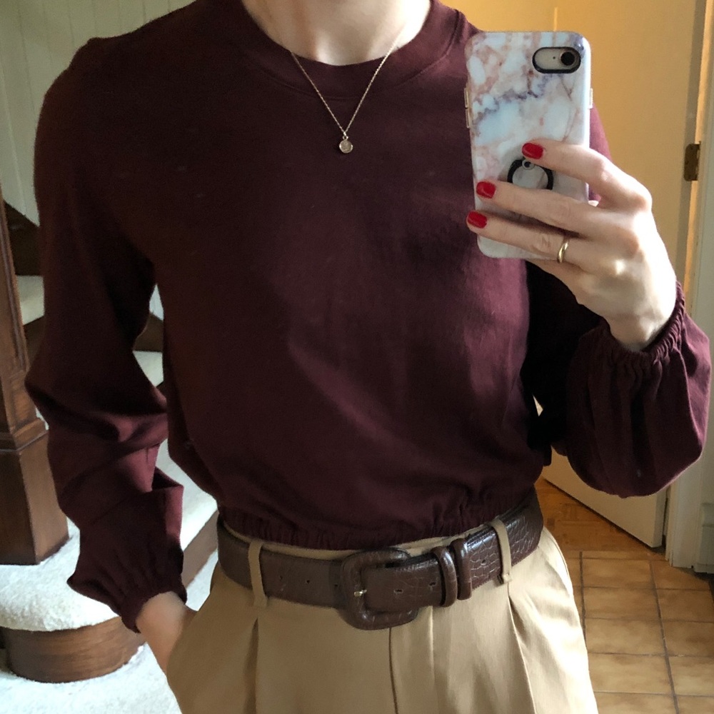 Cropped burgundy Wilfred top
